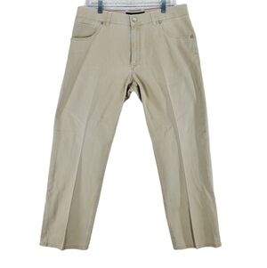 Alberto Stone Pants Mens 36x34 Chino Khaki Modern Fit Beige Tapered (34x28)